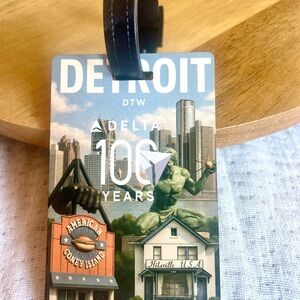 Delta 100 Years Commemorative Luggage Tag Detroit